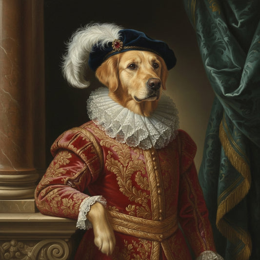 Crimson Courtier™ – Royal Pet Portrait.
