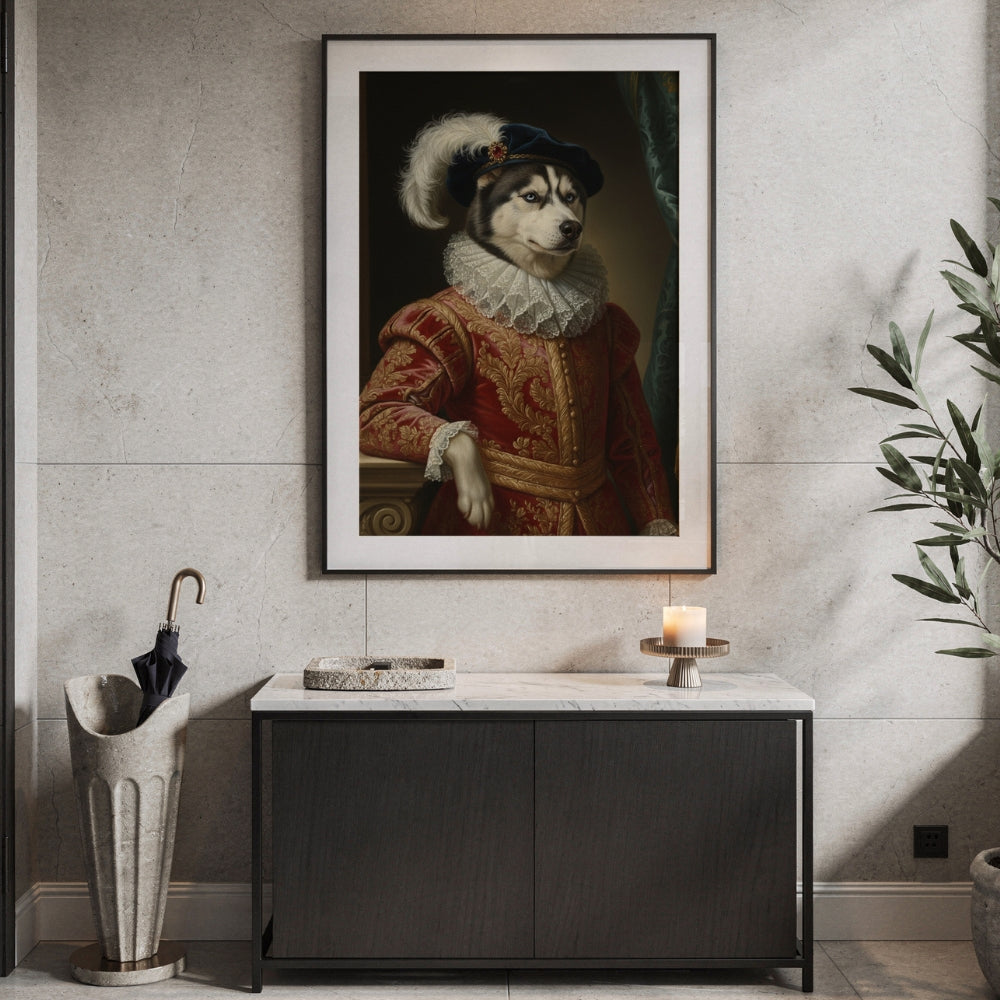 Crimson Courtier™ – Royal Pet Portrait.